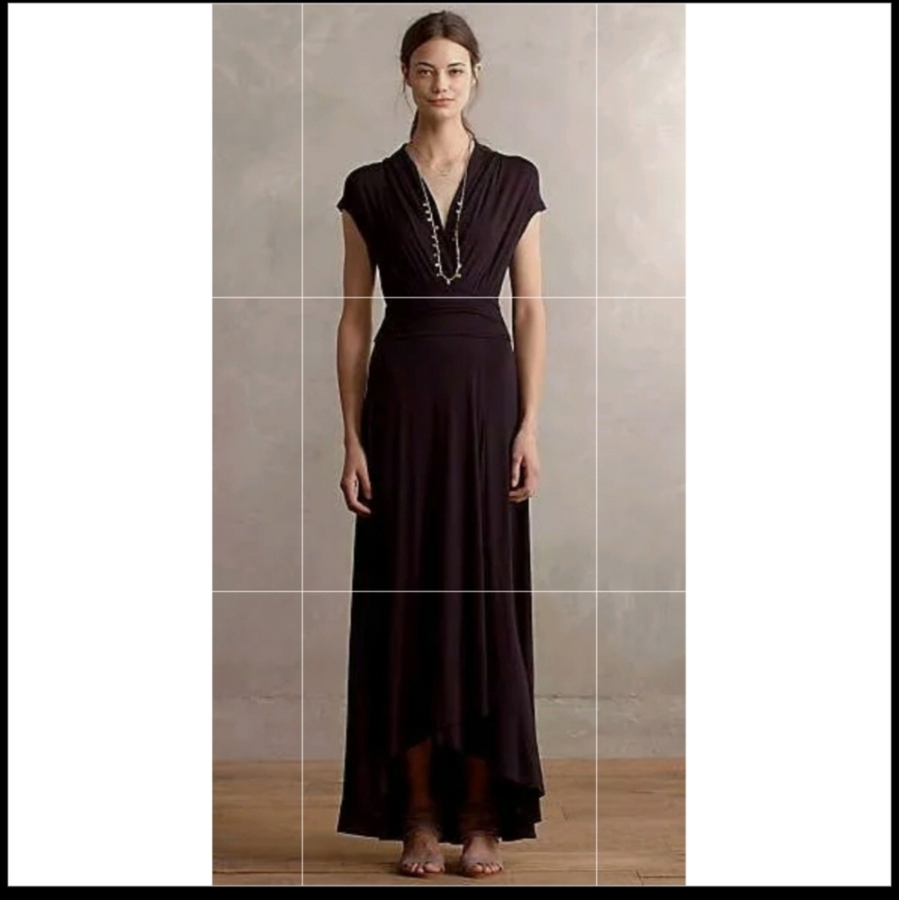NWT Anthropologie MAEVE Desert Star black maxi dress XS